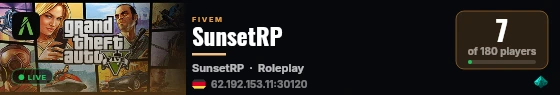 SunsetRP live status badge
