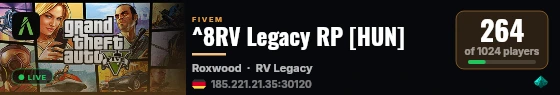^8RV Legacy RP [HUN] live status badge