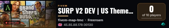 SURP V2 DEV | US Themed Serious RP | Custom Framework live status badge