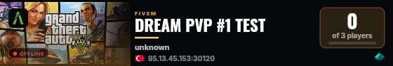 DREAM PVP #1 TEST live status badge