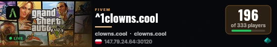 ^1clowns.cool live status badge