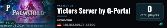 Victors Server by G-Portal live status badge