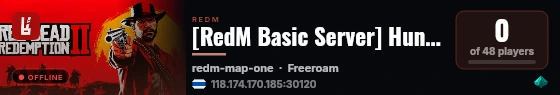 [RedM Basic Server] Hunter Davil live status badge