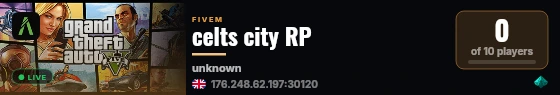 celts city RP live status badge