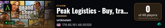 Peak Logistics - Buy, transport, sell live status badge