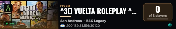 ^3🌴 VUELTA ROLEPLAY ^7➜ ^2APERTURA HOY MARTES 15/9 ^7🚀 live status badge