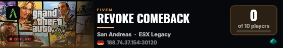 REVOKE COMEBACK live status badge