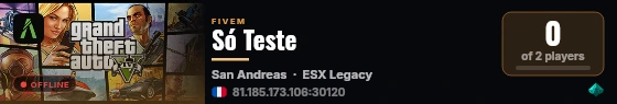 Só Teste live status badge