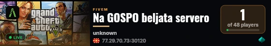 Na GOSPO beljata servero live status badge