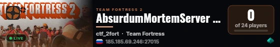 AbsurdumMortemServer [RU/EU] Custom Maps live status badge