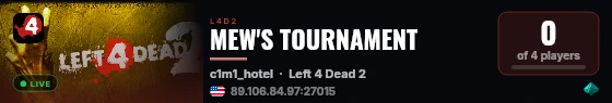 MEW'S TOURNAMENT live status badge