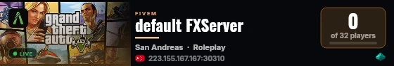 default FXServer live status badge