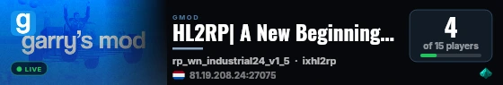 HL2RP| A New Beginning | discord.gg/VnehsSvgWU live status badge
