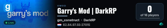 Garry's Mod | DarkRP live status badge
