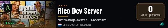 Rico Dev Server live status badge