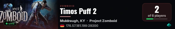 Timos Puff 2 live status badge