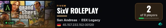 SixV ROLEPLAY live status badge