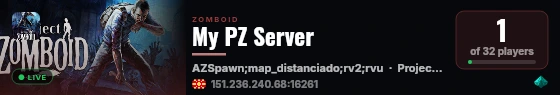 My PZ Server live status badge