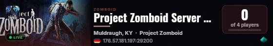 Project Zomboid Server mit Theo live status badge