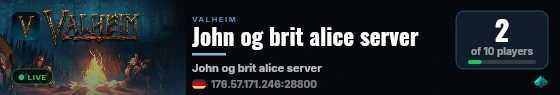 John og brit alice server live status badge