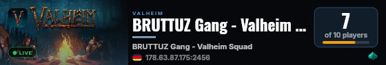 BRUTTUZ Gang - Valheim Squad live status badge