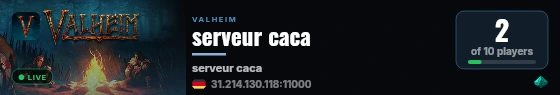 serveur caca live status badge