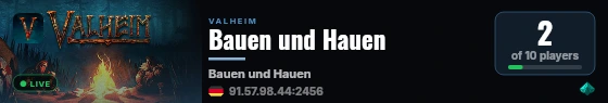 Bauen und Hauen live status badge