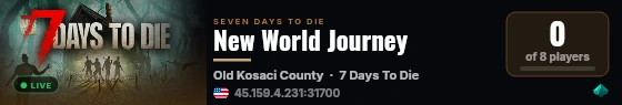 New World Journey live status badge