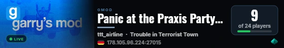 Panic at the Praxis Party - TTT Kobold edition live status badge
