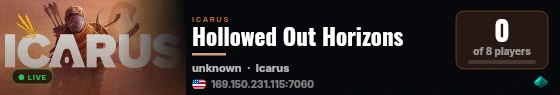 Hollowed Out Horizons live status badge