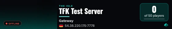 TFK Test Server live status badge