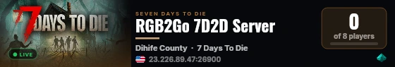 RGB2Go 7D2D Server live status badge