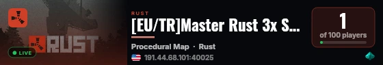 [EU/TR]Master Rust 3x Solo/Duo/Trio/Lootx3/Share BPs/WİPED live status badge
