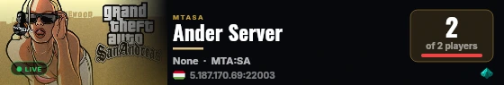 Ander Server live status badge
