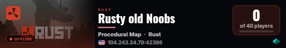 Rusty old Noobs live status badge