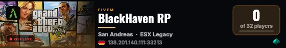 BlackHaven RP live status badge