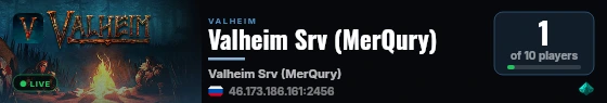 Valheim Srv (MerQury) live status badge