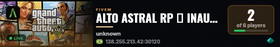 ALTO ASTRAL RP ➜ INAUGUROU HOJE ⬅ live status badge