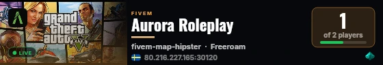 Aurora Roleplay live status badge