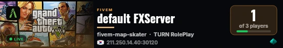 default FXServer live status badge