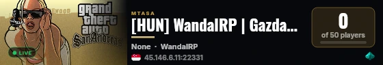 [HUN] WandalRP | Gazdag RP | discord.gg/FallenMTA live status badge