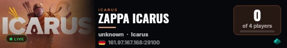ZAPPA ICARUS live status badge