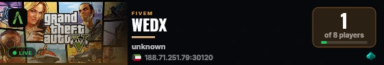 WEDX live status badge