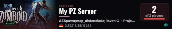 My PZ Server live status badge