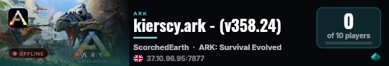 kierscy.ark - (v358.24) live status badge