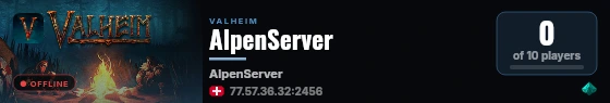 AlpenServer live status badge