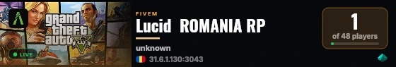 Lucid  ROMANIA RP live status badge