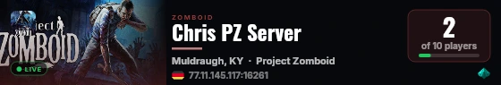 Chris PZ Server live status badge