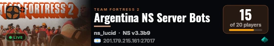 Argentina NS Server Bots live status badge