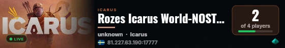 Rozes Icarus World-NOSTEAM live status badge